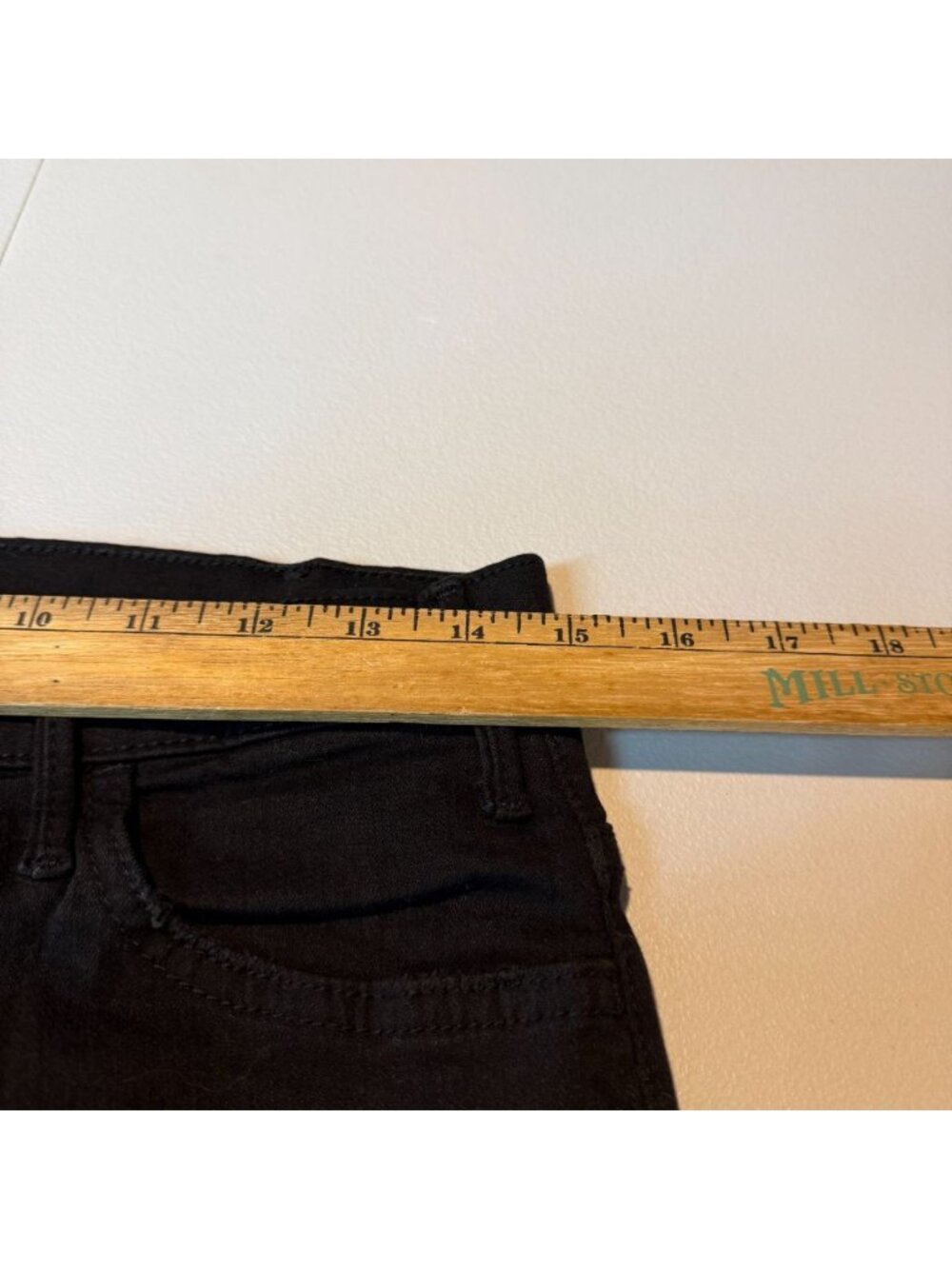 MOTHER Women 30 The Hustler Ankle Jean Fray Black Denim Flare Leg Pant High Rise - Picture 9 of 12